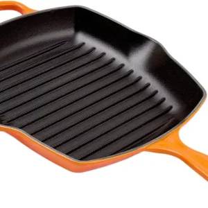 Nu Kopen Le Creuset Signature grillpan/skillet 26cm vierkant, oranje-rood