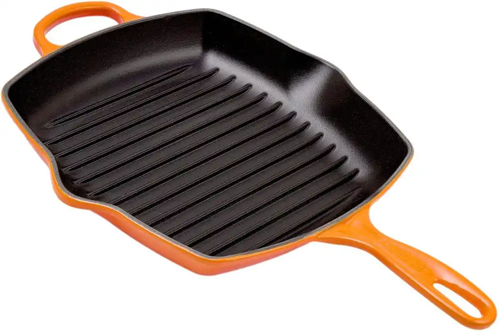 Nu Kopen Le Creuset Signature grillpan/skillet 26cm vierkant, oranje-rood