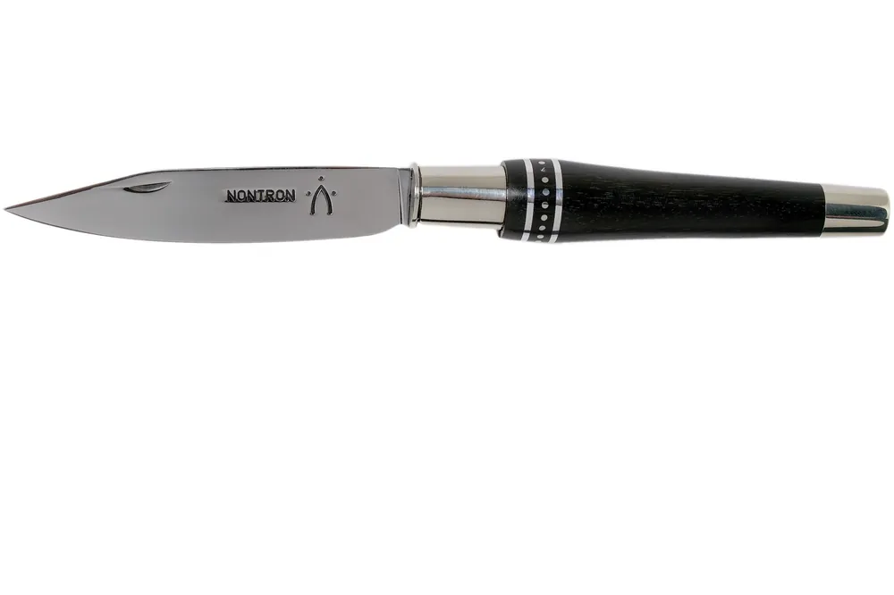 Korting Nontron No. 25 Nickel Silver Turning Ferrule, Marquetry Ebony Aluminium, double ferrule NN25DVEBALU zakmes