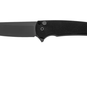 Betrouwbaar Pro-Tech Malibu 5406 Black DLC MagnaCut Reverse Tanto, Textured Black Aluminum, zakmes