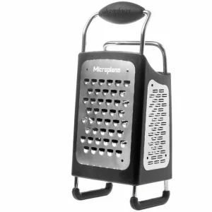Microplane 4 zijdige rasp Box Grater zwart Uitverkoop
