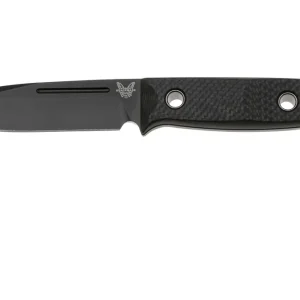 Shop Nu Benchmade Bushcrafter 163BK Black Cerakote CPM-CruWear, Carbon Fiber, bushcraftmes, Sibert design