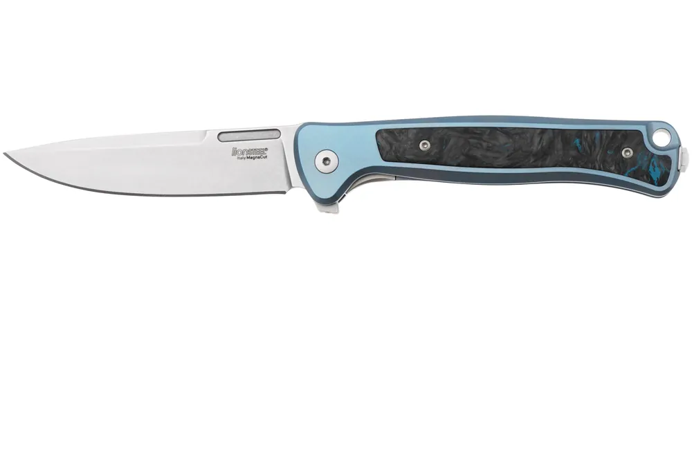 LionSteel Skinny Solid SK01 BL Blue Titanium, Blue Dark Matter Carbonfiber inlay zakmes, Molletta design Premium