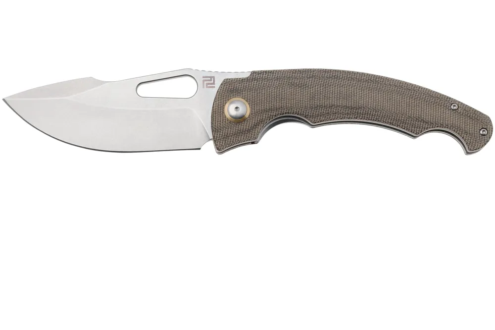 Direct Verzonden Artisan Cutlery Xcellerator 1860P-ODG, Stonewashed AR-RPM9, OD Green Micarta zakmes, Mike Snody design