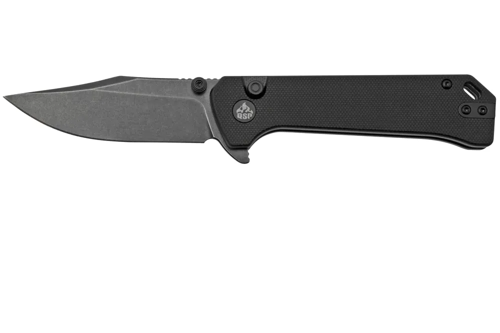 Aanbieding QSP Grebe QS147-C2, 14C28N zwart Clippoint zwart G10, zakmes
