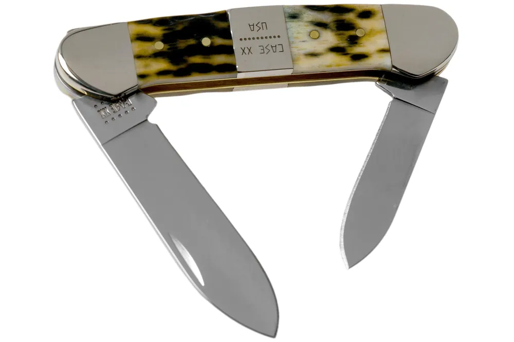 Direct Beschikbaar Case Canoe, Tang Stamp Series, Peach Seed Jig, Olive Green Bone 21514, 62131 SS zakmes