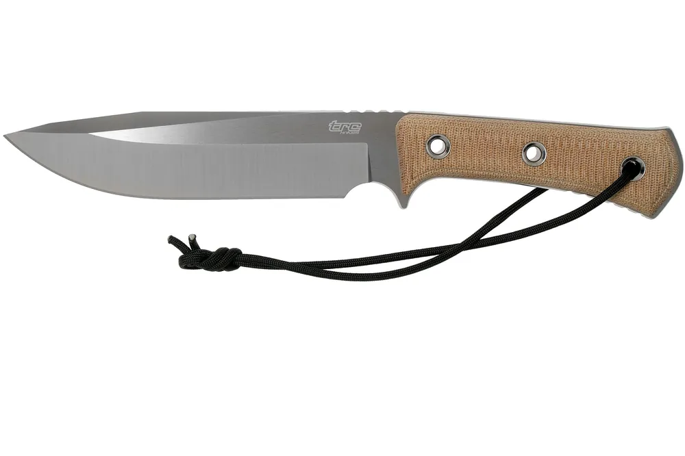 TRC Knives Apocalypse, Elmax, Natural Canvas Micarta, survivalmes Populair