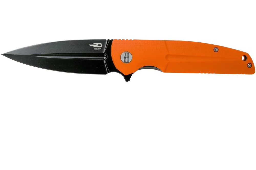 Hoge Kwaliteit Bestech Fin BG34B-3 Black Stonewashed, Orange G10 zakmes