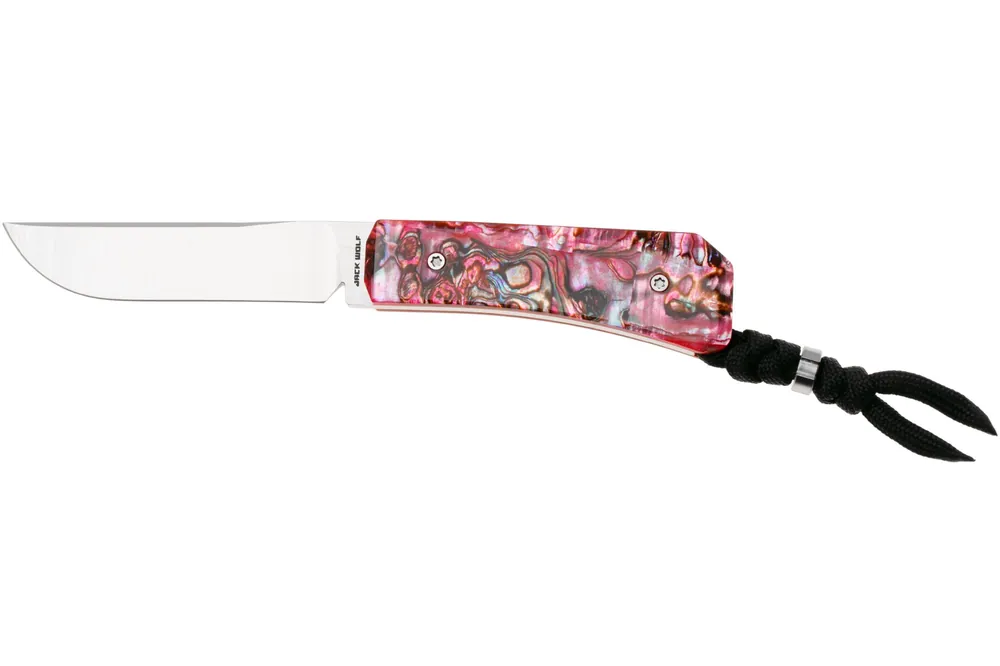 Jack Wolf Pioneer FIXedc PIONE-FX-01-RED-ABALONE, Satin S90V, Red Abalone, vaststaand mes Finale Uitverkoop