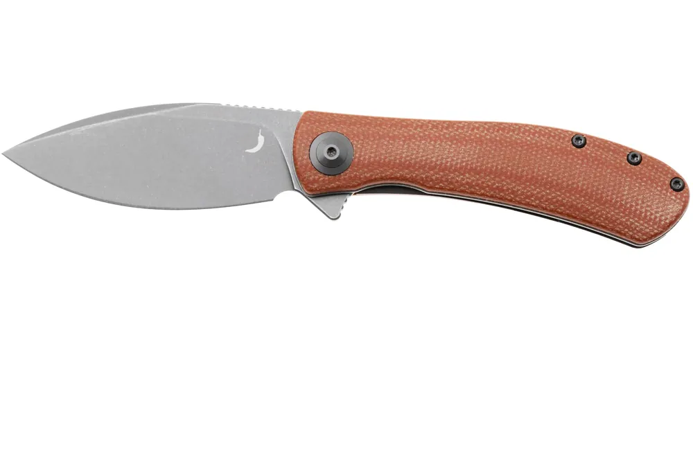 Nu Kopen Trollsky Knives Mandu Evo MTE006 Stonewashed 14C28N, Brown Micarta, zakmes, Michael Trollsky design