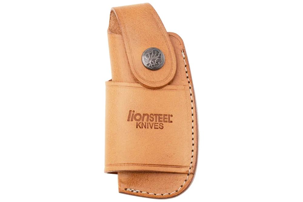 LionSteel Leather Sheath 900FDV4 SN horizontaal/verticaal multicarry, riemfoedraal, lichtbruin leer Express Levering