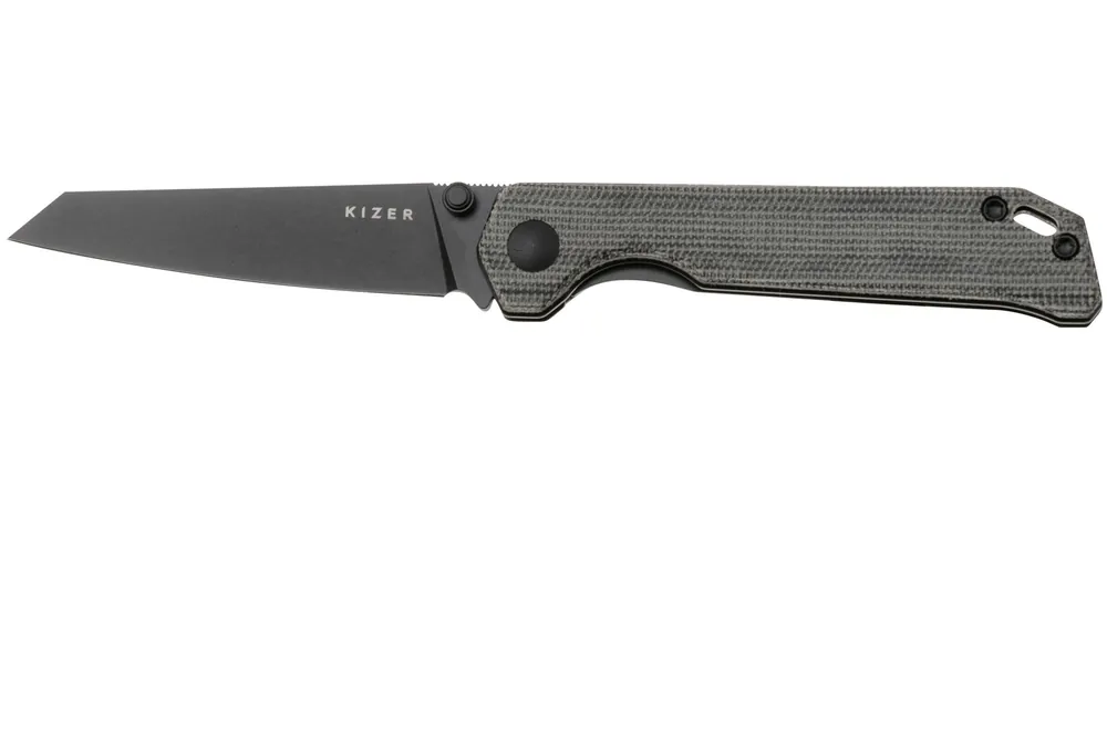 Kizer Begleiter Mini V3458RA1, Black Nitro-V, Chamfered Black Micarta zakmes, Azo design Meest Verkocht