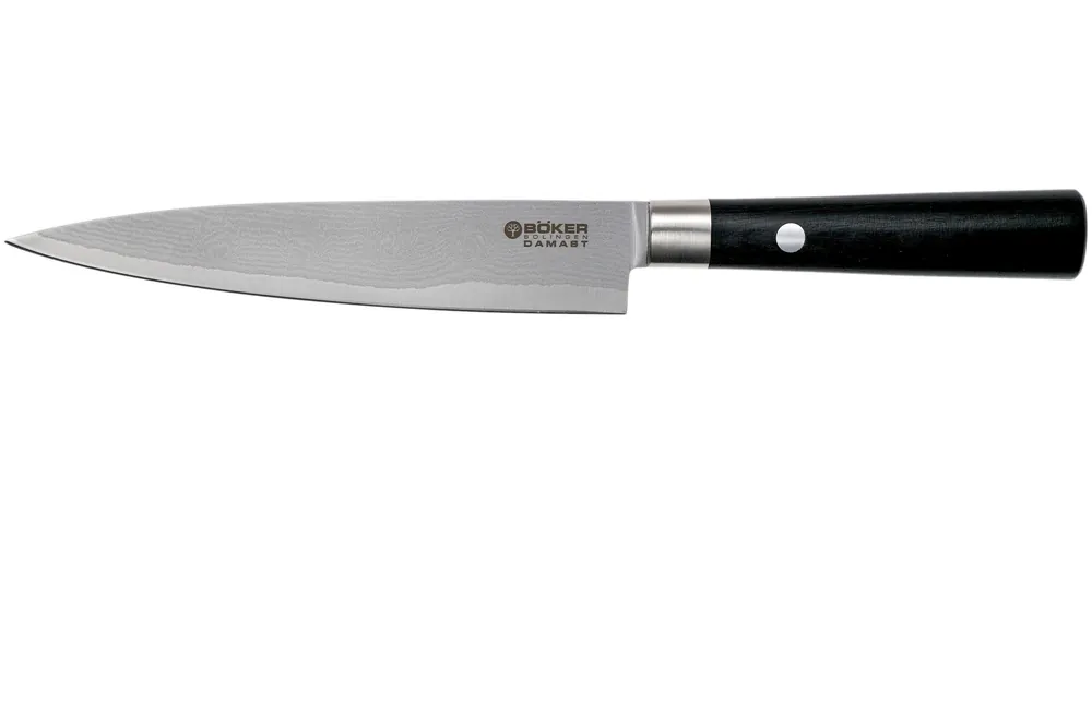 Seizoensaanbieding Böker Damast Black universeelmes 14.5 cm 130414DAM