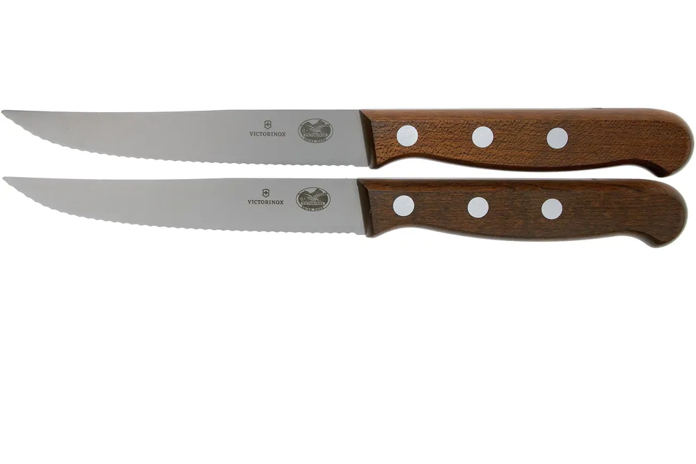 Lage Kosten Victorinox Wood 5.1230.12G steakmes, set van 2, gekarteld