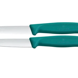 Alleen Vandaag Victorinox Swiss Classic 6.7694.2 Straight/Wavy, Green, set van 2 groentemesjes, 8 cm