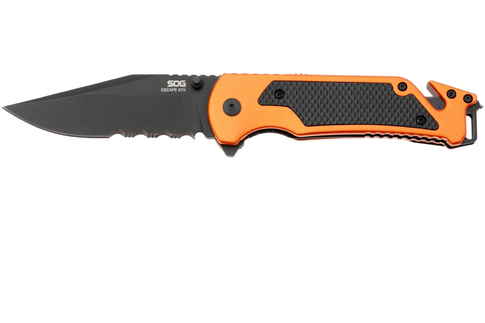 SOG Escape ATK 2.0 11-52-02-43, Titanium Nitride AUS-8, Hi Viz Orange Aluminum zakmes Speciale Aanbieding