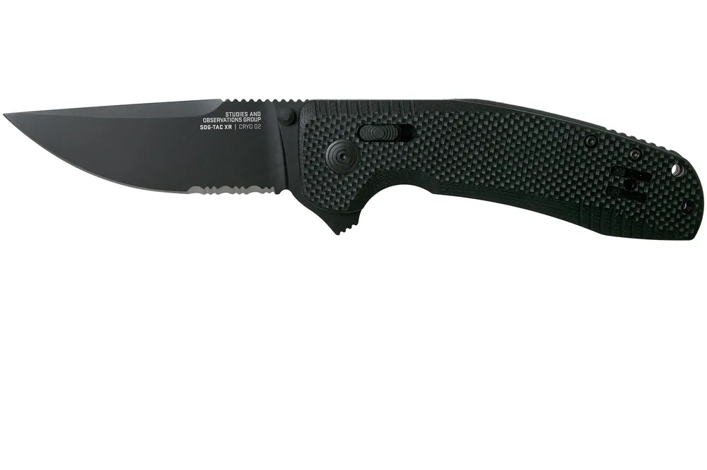 SOG SOG-TAC XR Blackout Serrated 12-38-03-57 zakmes Lage Prijs
