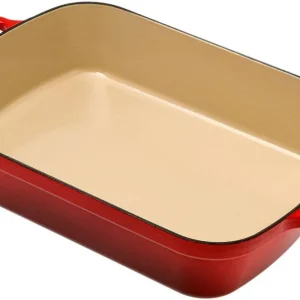Populair Le Creuset gietijzeren ovenschaal rechthoekig kersenrood 4.9L, 33 cm