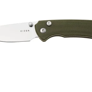 Actieprijs Kizer Vanguard Task 1 BD V3490.2BA1 Satin Nitro-V, OD Green Micarta, zakmes, Ulrich Hennecke design