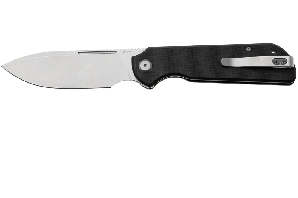 Meest Verkocht Eutektik Binary BIN-BSW-L Stonewashed 14C28N, Black G10, linkshandig zakmes