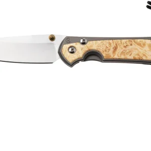 Voordeelprijs Chris Reeve Large Sebenza 31, L31-1126, Stonewashed CPM MagnaCut Insingo, Glass Blasted Titanium, Box Elder Inlay zakmes