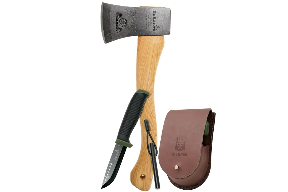 Alleen Vandaag Hultafors Bushcraftset Trekkingbijl met Outdoormes en Onderhoudsset