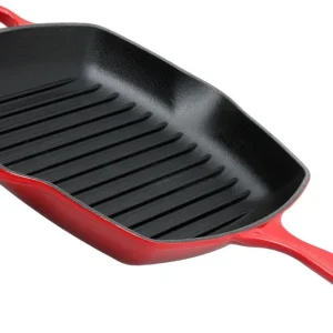 Uitverkoop Le Creuset Signature grillpan/skillet 26cm vierkant, rood