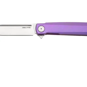 Tijdelijk Beschikbaar Real Steel G-Frame 7874TS04 Satin N690, Violet Purple Titanium zakmes, Ostap Hel design