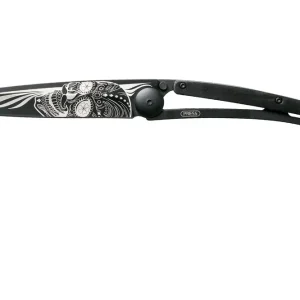 Veilige Betaling Deejo Tattoo Black 37g, Ebony wood, Latino Skull 1GB106 zakmes