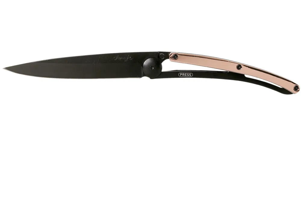 Betrouwbaar Deejo Gold Black 37g, Pink Gold Gilded 1GM000012 zakmes